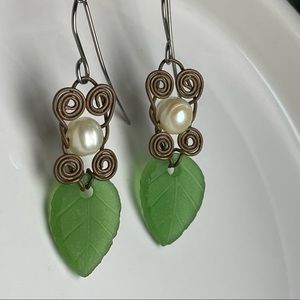 Pearl & Jade earrings